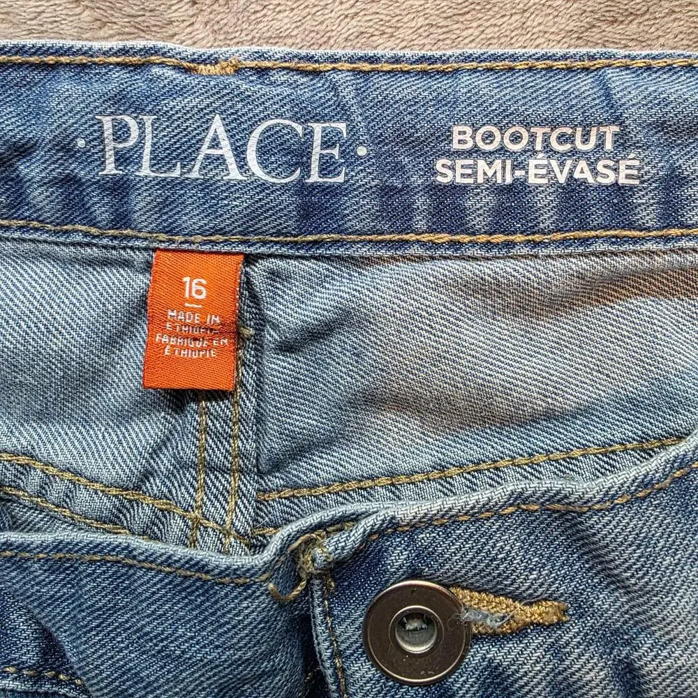 The Children's Place Jeans Kids 16 Blue Bootcut Denim Regular Fit Casual